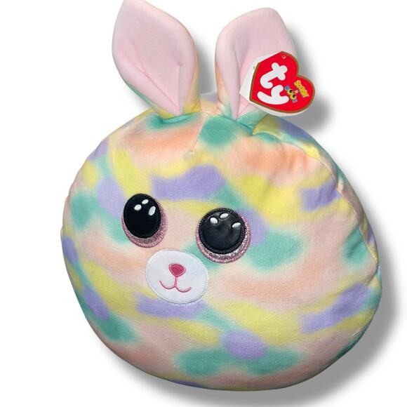 Ty Squish A Boos Plush Furry Easter Bunny Pillow Nursery Decor Baby Shower 18" - Picture 7 of 13